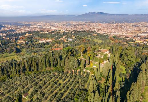 Istorinė rezidencija ant kalvos su šimtmečių senumo parku, alyvmedžių giraite ir senoviniais pastatais, iš kurios atsiveria vaizdas į Florencijos paminklus ir kuri yra Arčetrio ramybės apsuptyje. Image 6