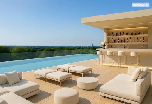 Uma arquitetura icônica em três níveis, com 200 m² de terraços extraordinários e um jardim na cobertura com piscina privativa. Image 1