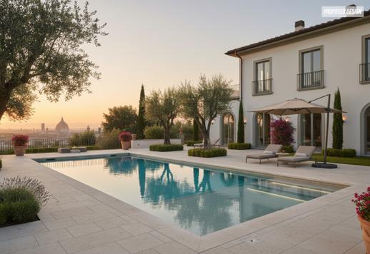 Резиденция около 1000 м² на трех уровнях, с пятью спальнями, семью ванными, велнес-зоной, бассейном, садом 4000 м² и подземным гаражом в живописной холмистой местности Image 4