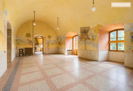 مجمع تاريخي يعود أصله إلى القرن الحادي عشر، أعيد بناؤه في ثلاثينيات القرن العشرين، مساحته 2700 متر مربع موزعة على خمسة مستويات، بالإضافة إلى سبعة هكتارات ونصف من الحدائق الخاصة والغابات Image 9