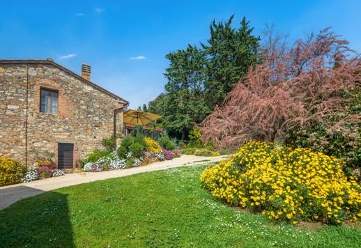 Trois bâtiments ruraux rénovés dans le style toscan traditionnel, d'une superficie totale d'environ 700 m², comprenant huit appartements indépendants et 19 hectares de terrain entre San Gimignano, Volterra et Certaldo Image 9