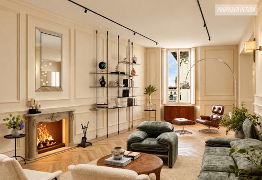 Sophisticated 305 sqm residence on two levels in Florence's historic centre, with three large bedrooms, four bathrooms and an invaluable private garage. Image 7